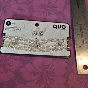 Quo Glam Goth Choker And Earrings